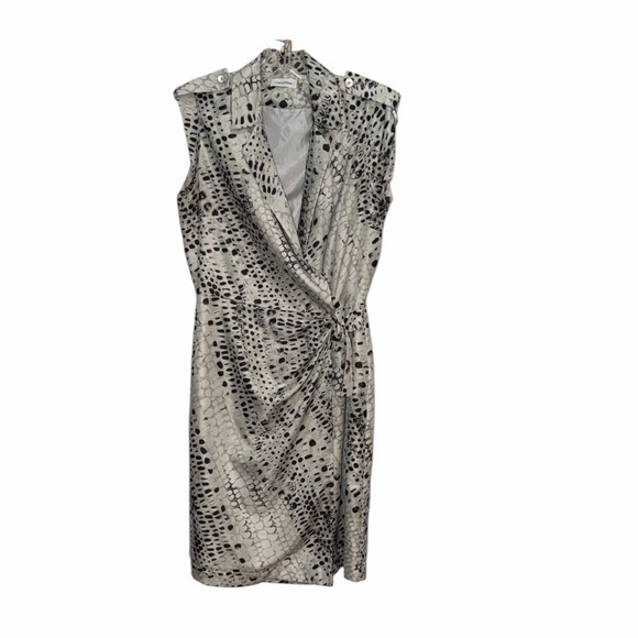 Calvin Klein Dresses & Skirts - Calvin Klein Snake Print Faux Wrap Dress Size 8